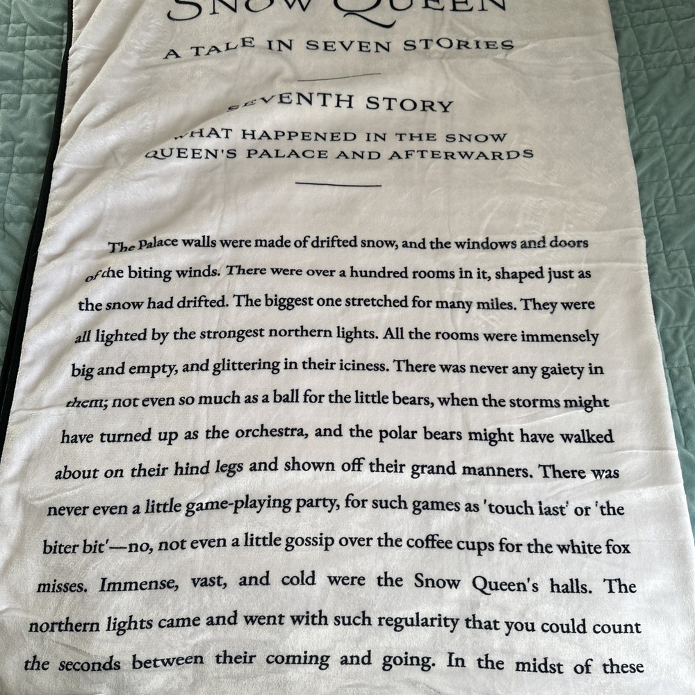 Hans Christian Andersen The Snow Queen Plush Blanket 66x44 Once Upon A Book Club - Picture 3 of 5